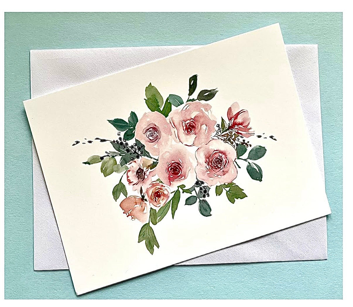Floral elegant blank note card